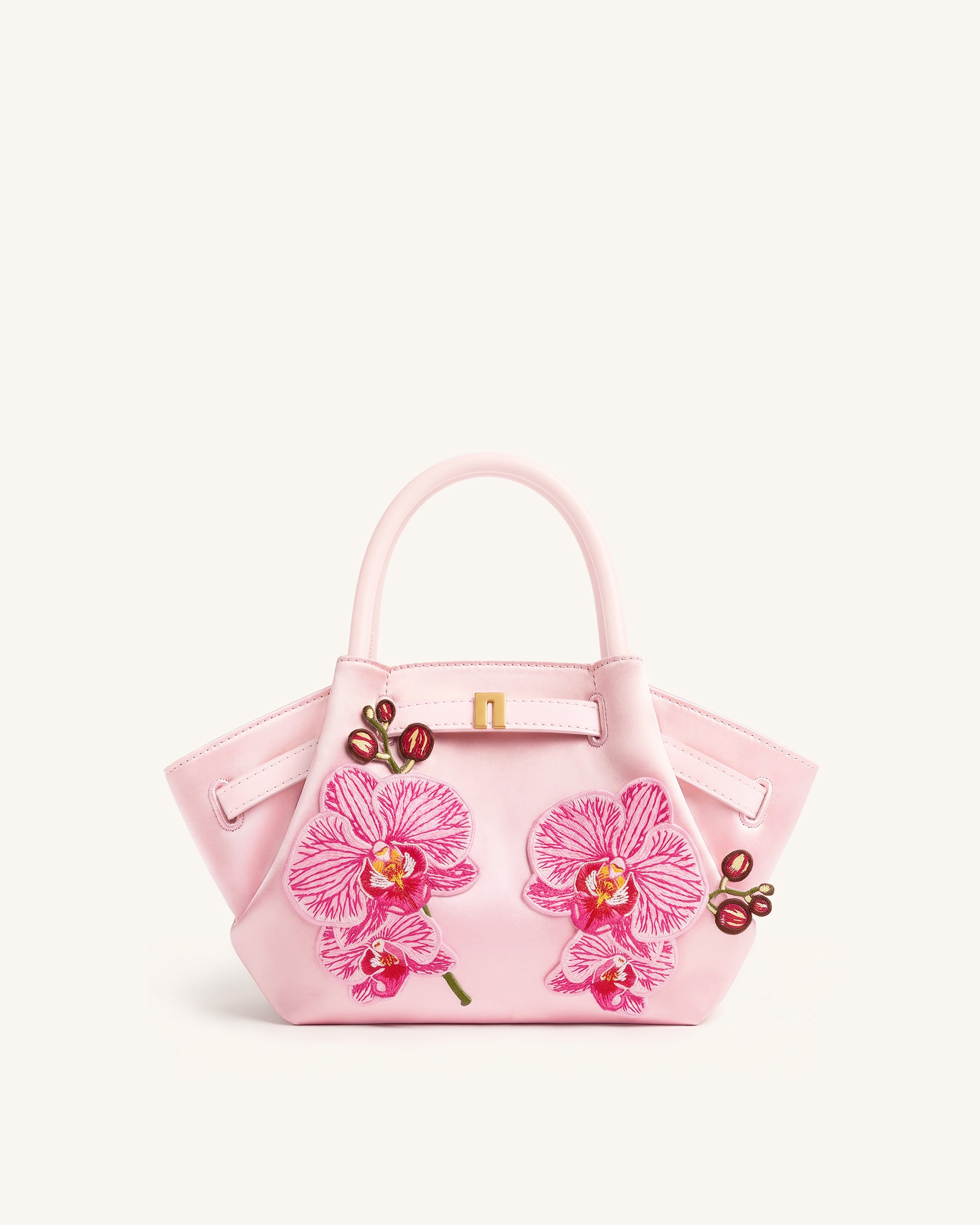 Hana Mini Phalaenopsis Orchid Embroidery Tote Bag - Pink