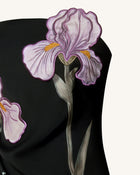 Iris Floral-Appliqué Strapless Maxi Dress - Black