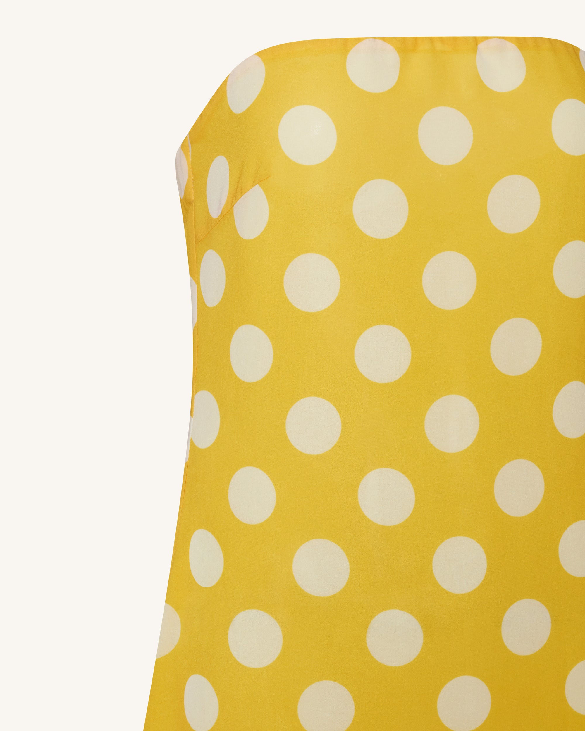 Polka-Dot Strapless Maxi Dress - Yellow