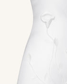 3D Floral Halter Mini Dress - White