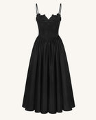 Orchid Embroidered Appliqué Corset Maxi Dress - Black
