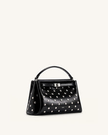 Carmen Studded Top Handle Bag - Ink Black