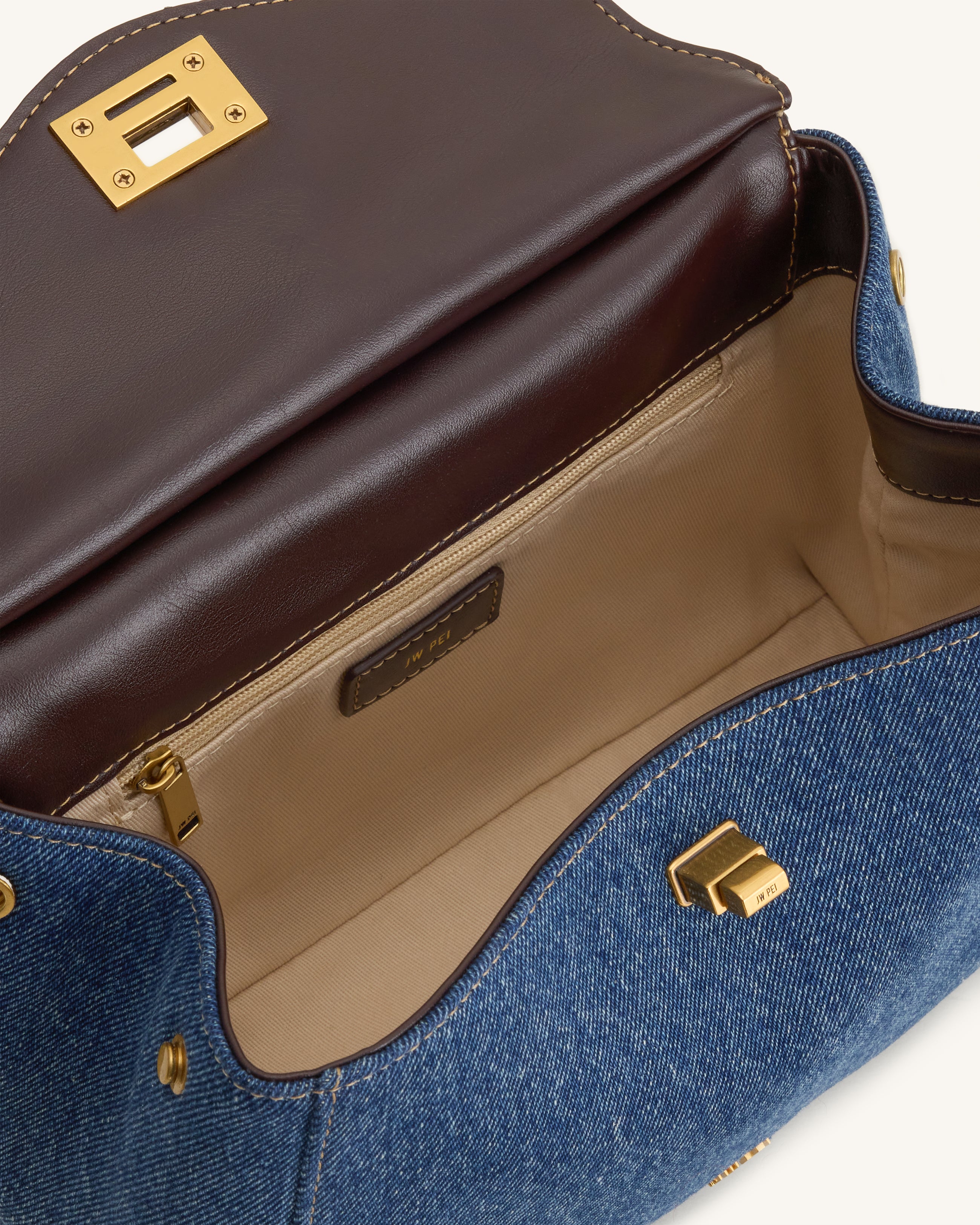 Lucia Classic Handbag - Blue Denim