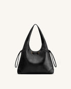 Celandra Drawstring Hobo Bag - Black