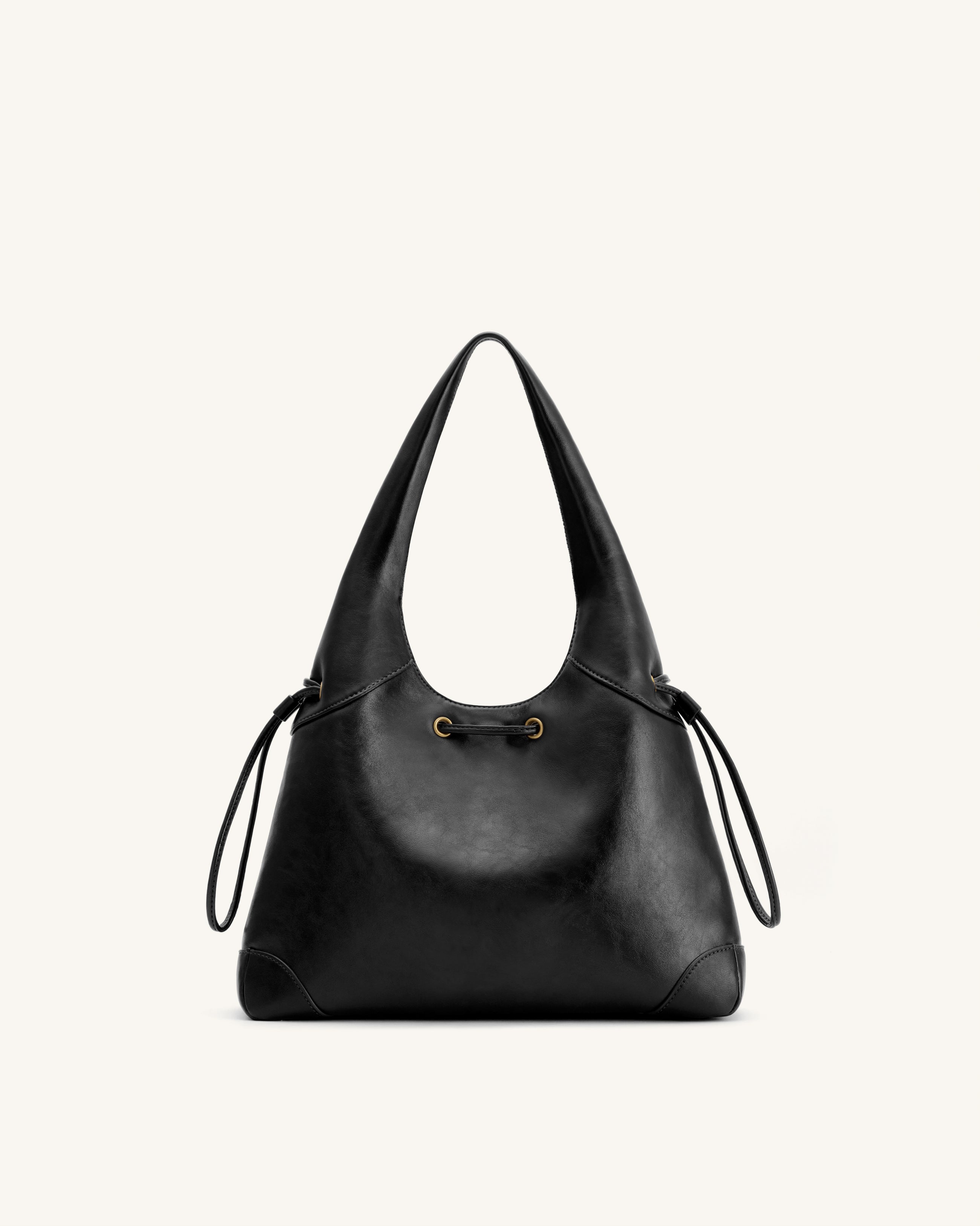 Celandra Drawstring Hobo Bag - Black