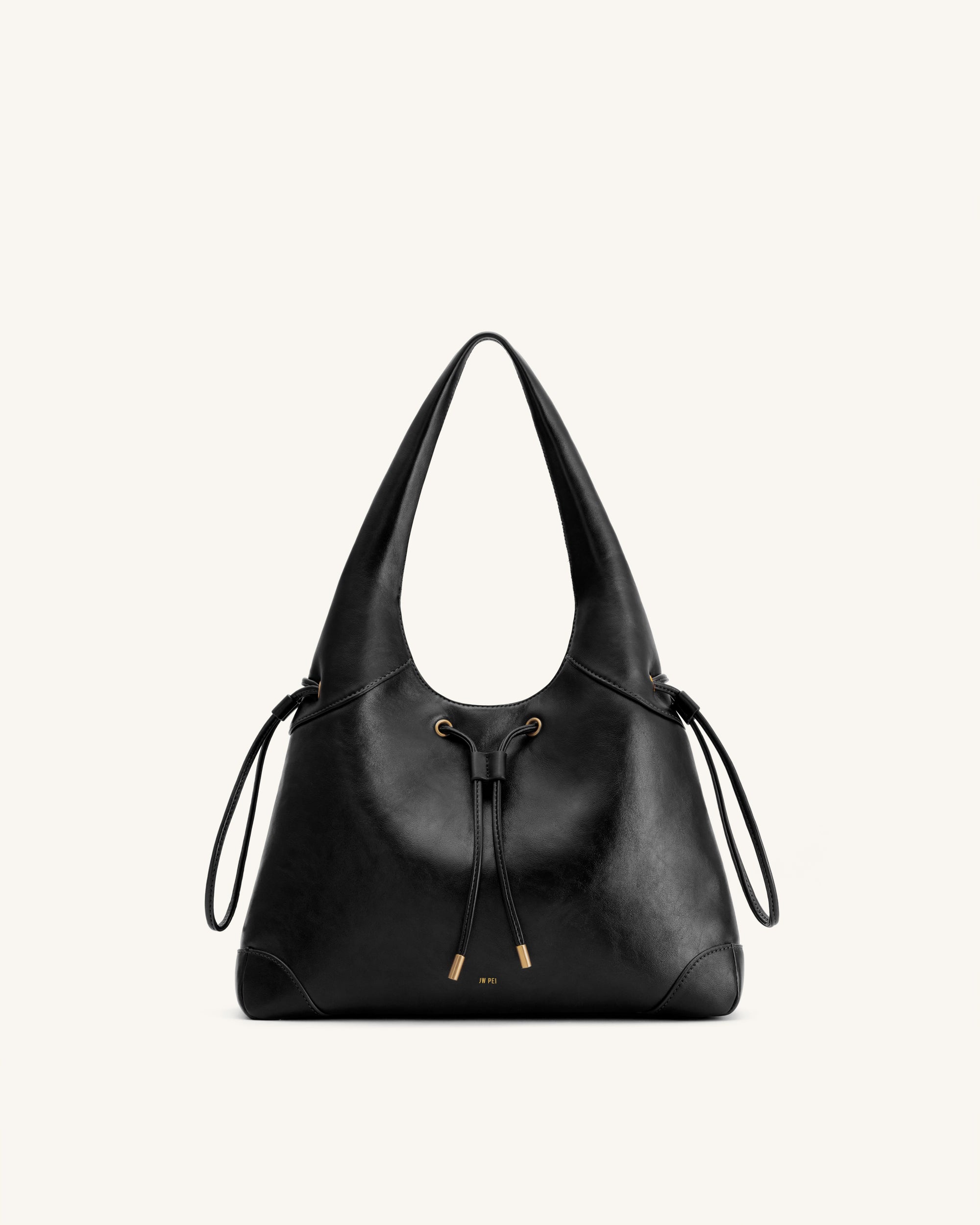 Celandra Drawstring Hobo Bag - Black
