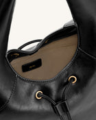 Celandra Drawstring Hobo Bag - Black