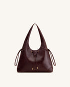Celandra Drawstring Hobo Bag - Deep Burgundy