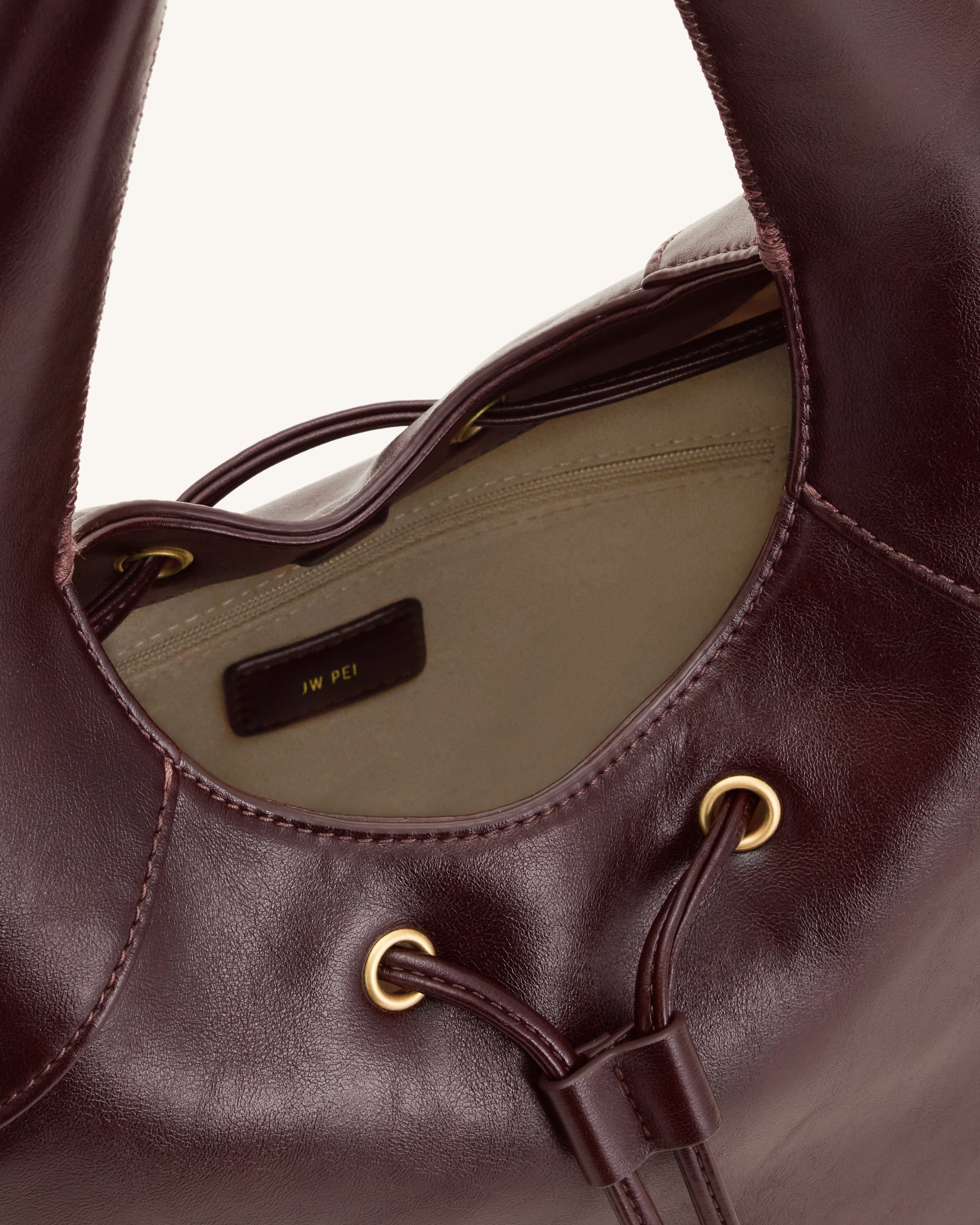 Celandra Drawstring Hobo Bag - Deep Burgundy