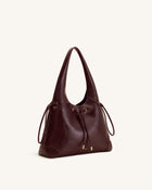 Celandra Drawstring Hobo Bag - Deep Burgundy