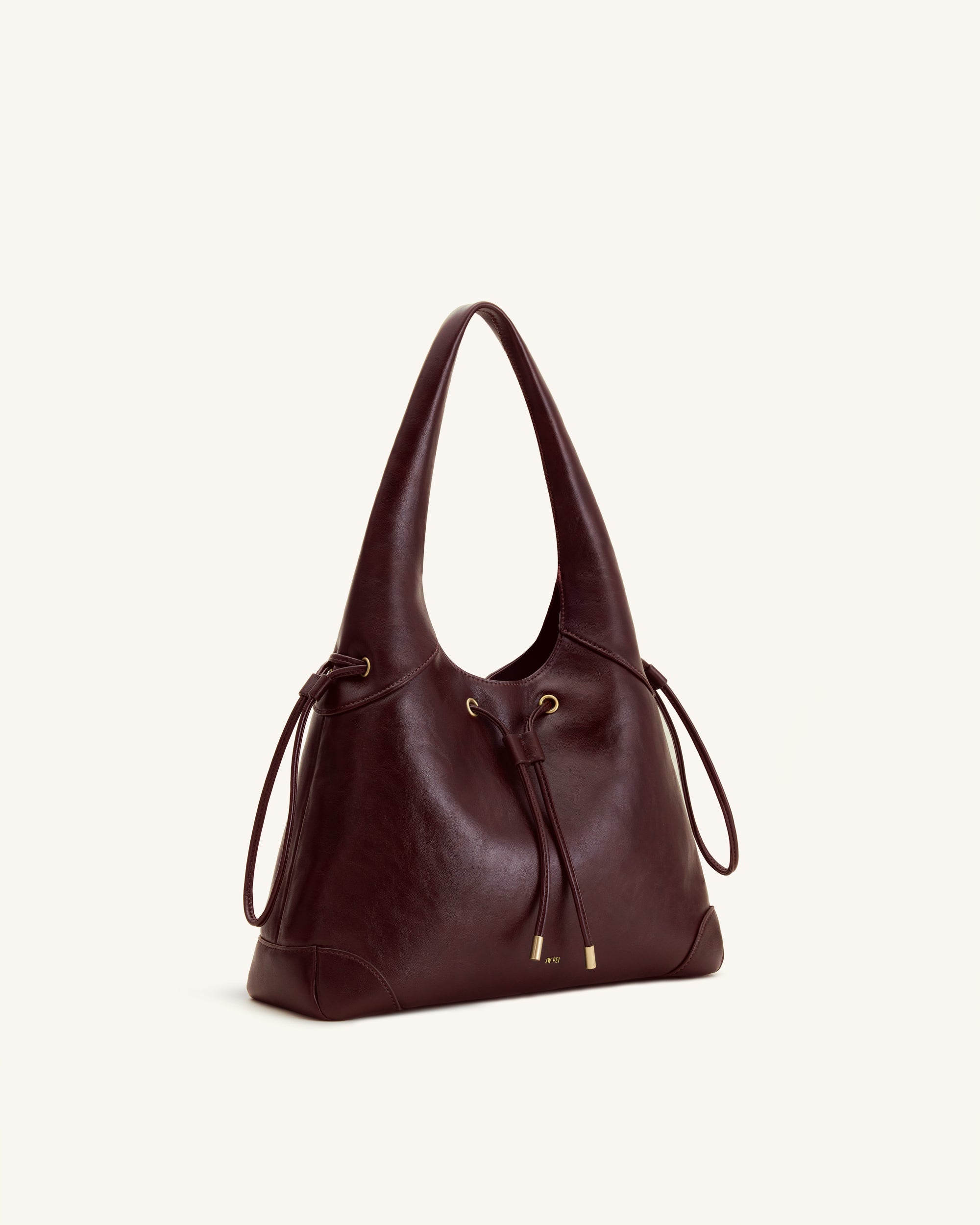 Celandra Drawstring Hobo Bag - Deep Burgundy