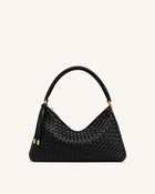 Lorena Woven Shoulder Bag - Black