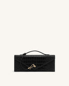 Celeste Envelope Top Handle Bag - Black Croc