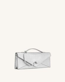 Celeste Envelope Top Handle Bag - Silver Lizard Texture