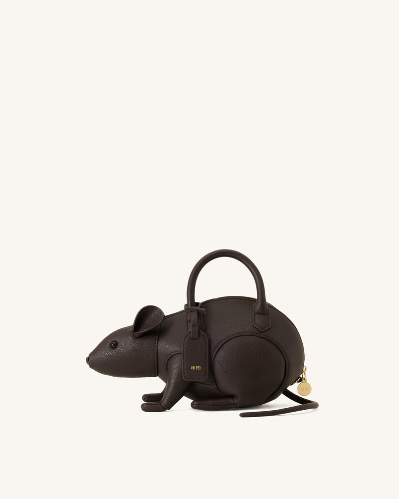 Mia Mouse Top Handle Bag - Dark Brown