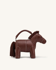 Harper Horse Top Handle Bag - Brown