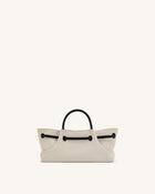 Maeve Dachshund Metal Charm Tote Bag - Black Canvasa