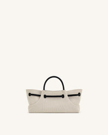 Maeve Dachshund Metal Charm Tote Bag - Black Canvasa