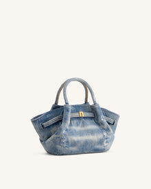 Hana Mini Denim Tote Bag - Blue