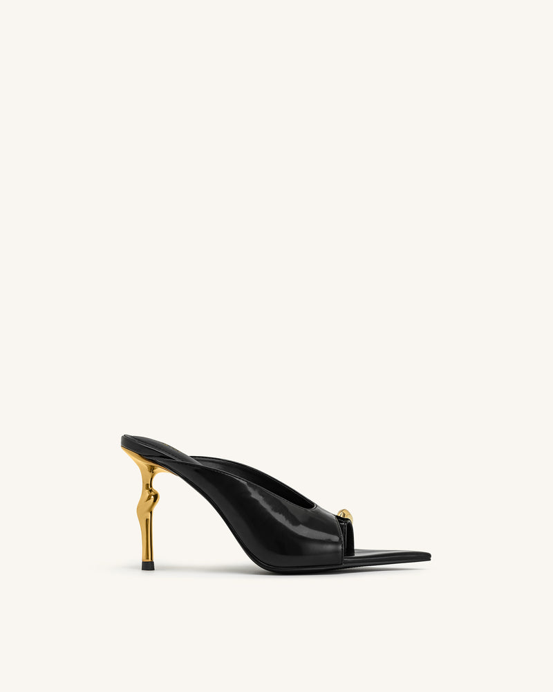 Noemi Pointed-Toe Mule Heels - Black