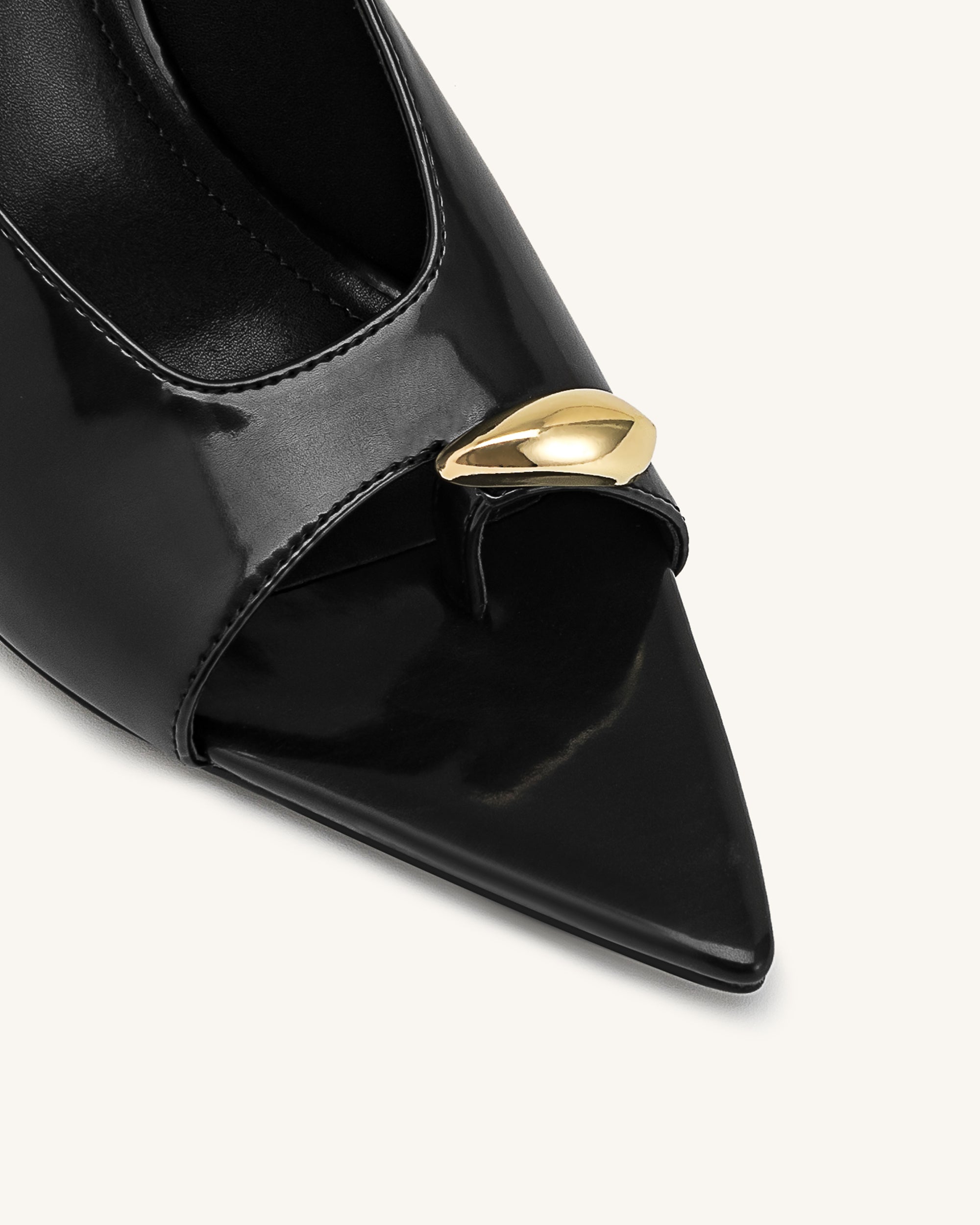 Noemi Pointed-Toe Mule Heels - Black