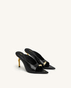 Noemi Pointed-Toe Mule Heels - Black