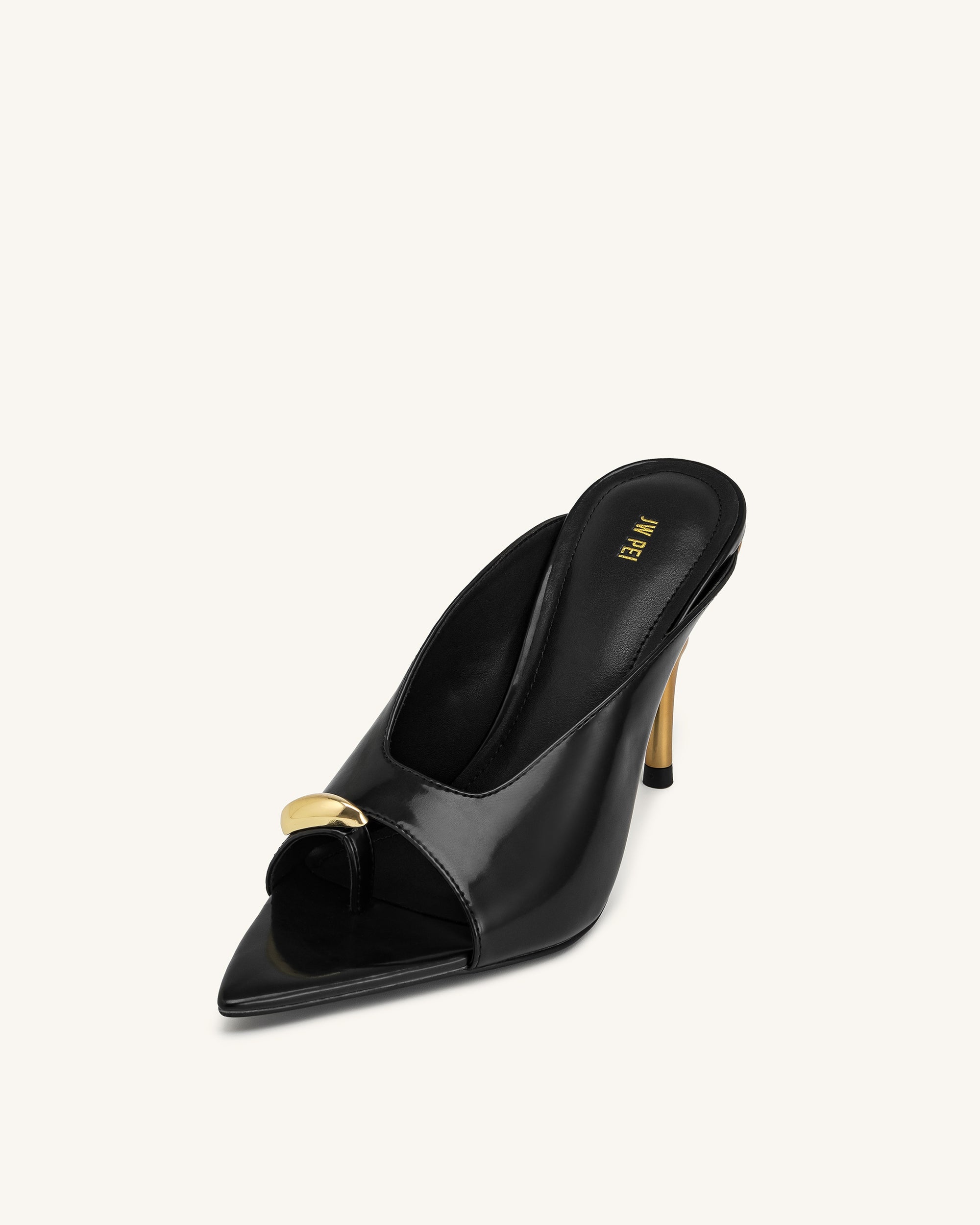 Noemi Pointed-Toe Mule Heels - Black