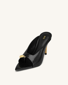 Noemi Pointed-Toe Mule Heels - Black