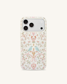 Vintage Romance Bird Pearl Shell Phone Case - White