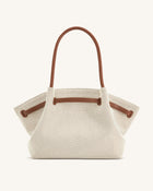 Hana Large Tote Bag - Brown Canvas