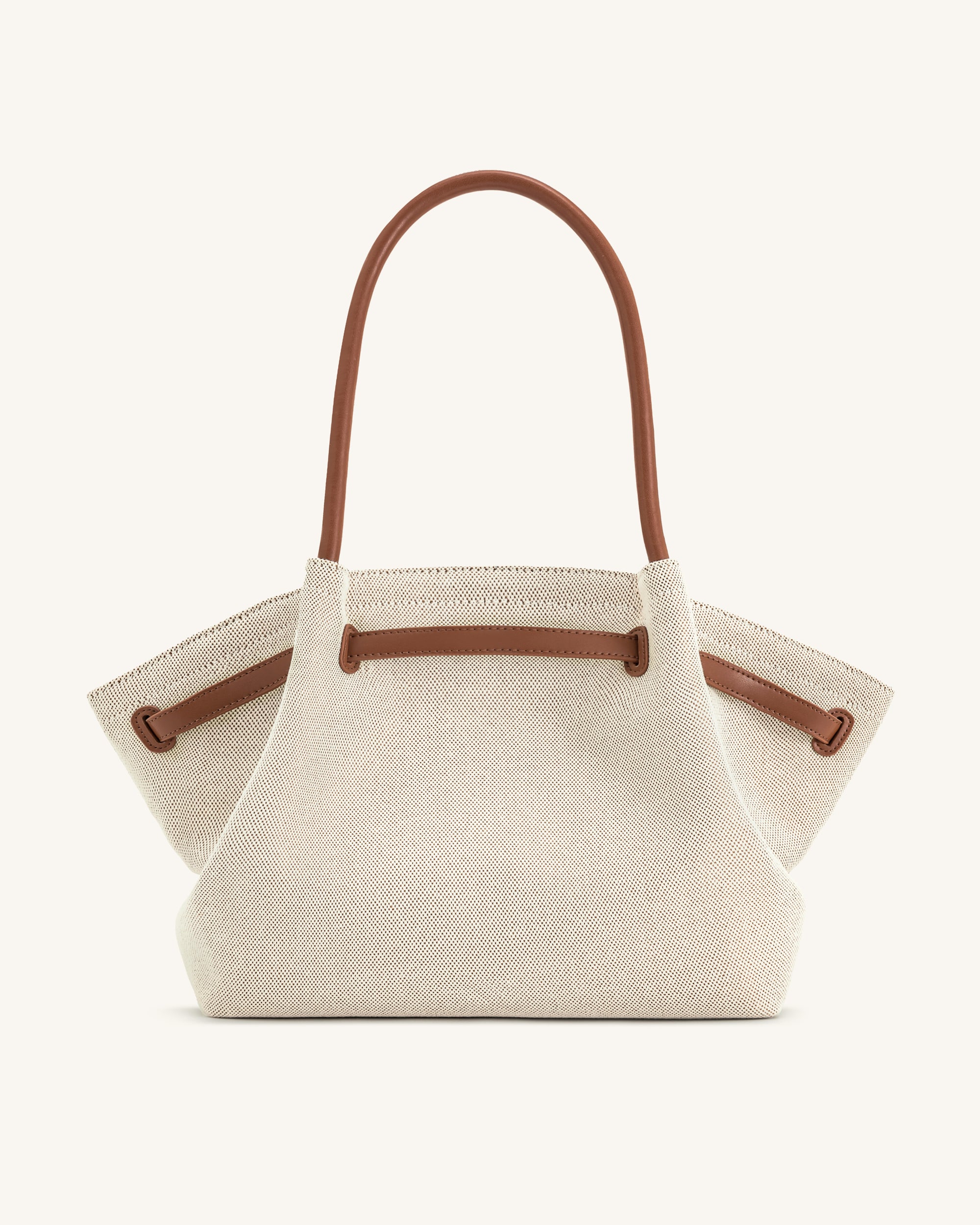 Hana Large Tote Bag - Brown Canvas