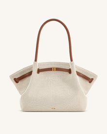 Hana Large Tote Bag - Brown Canvas