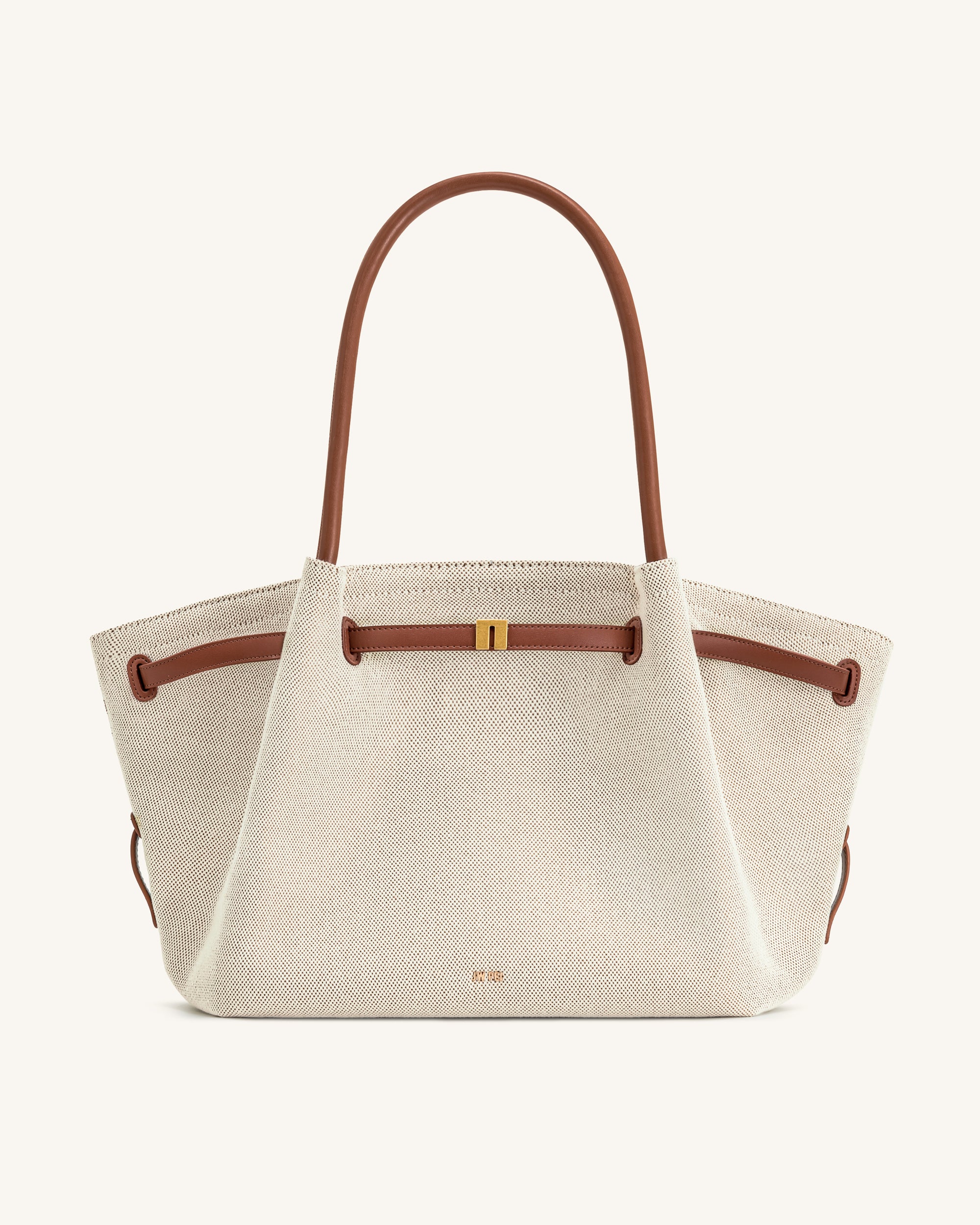 Hana Large Tote Bag - Brown Canvas
