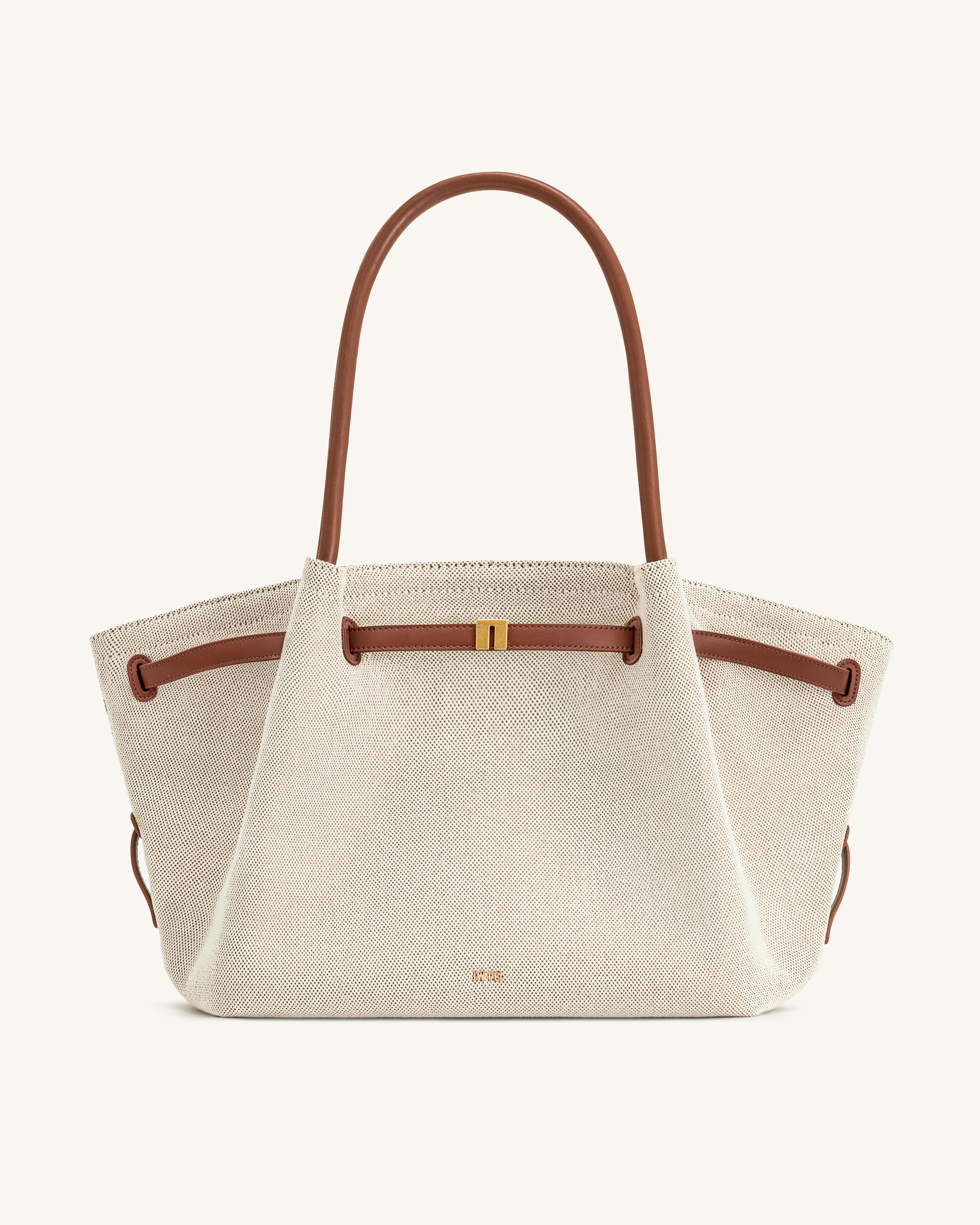 Hana Large Tote Bag - Brown Canvas