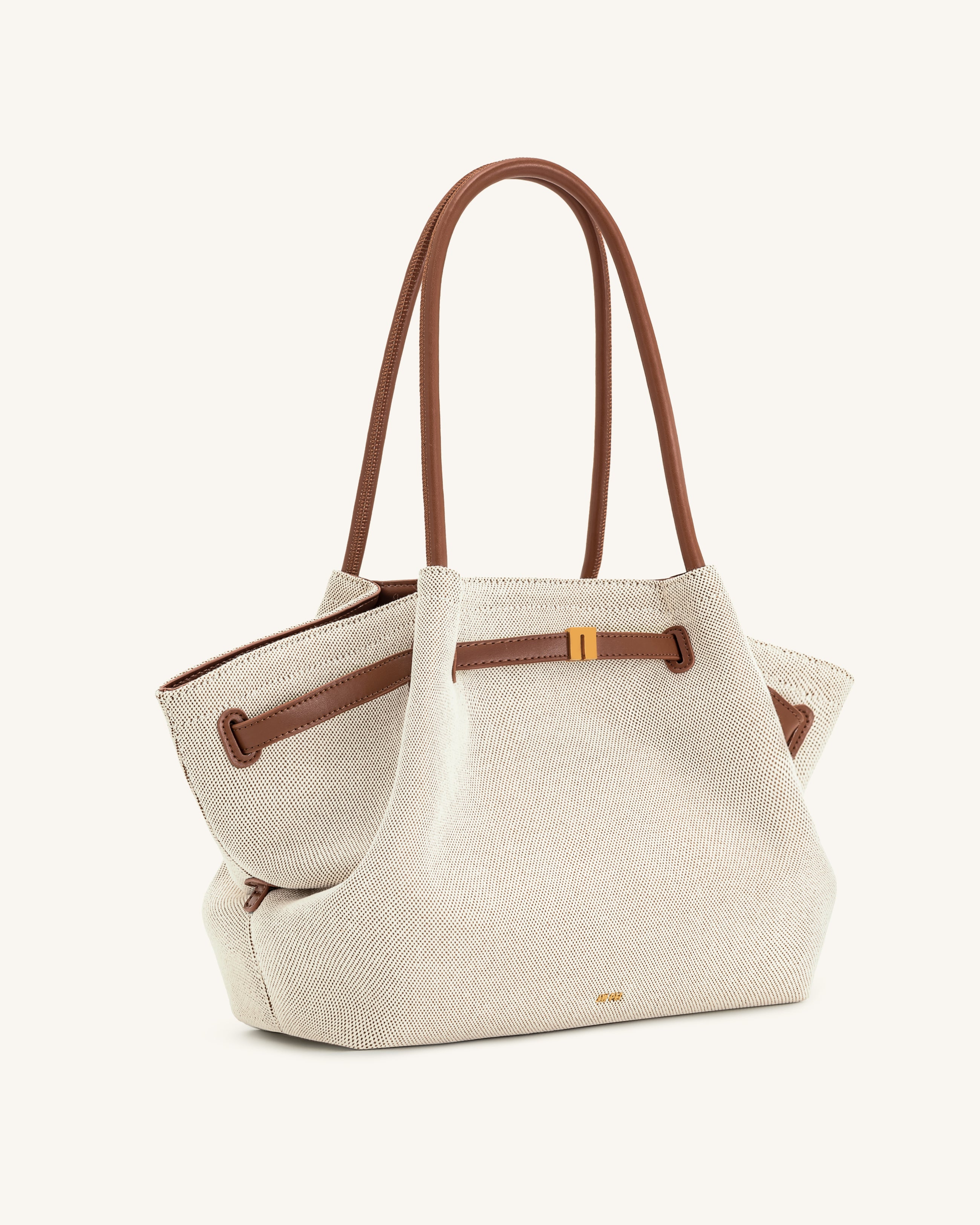 Hana Large Tote Bag - Brown Canvas