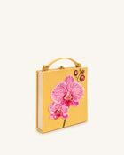 Taya Orchid Motif Book Shape Clutch Bag - Yellow