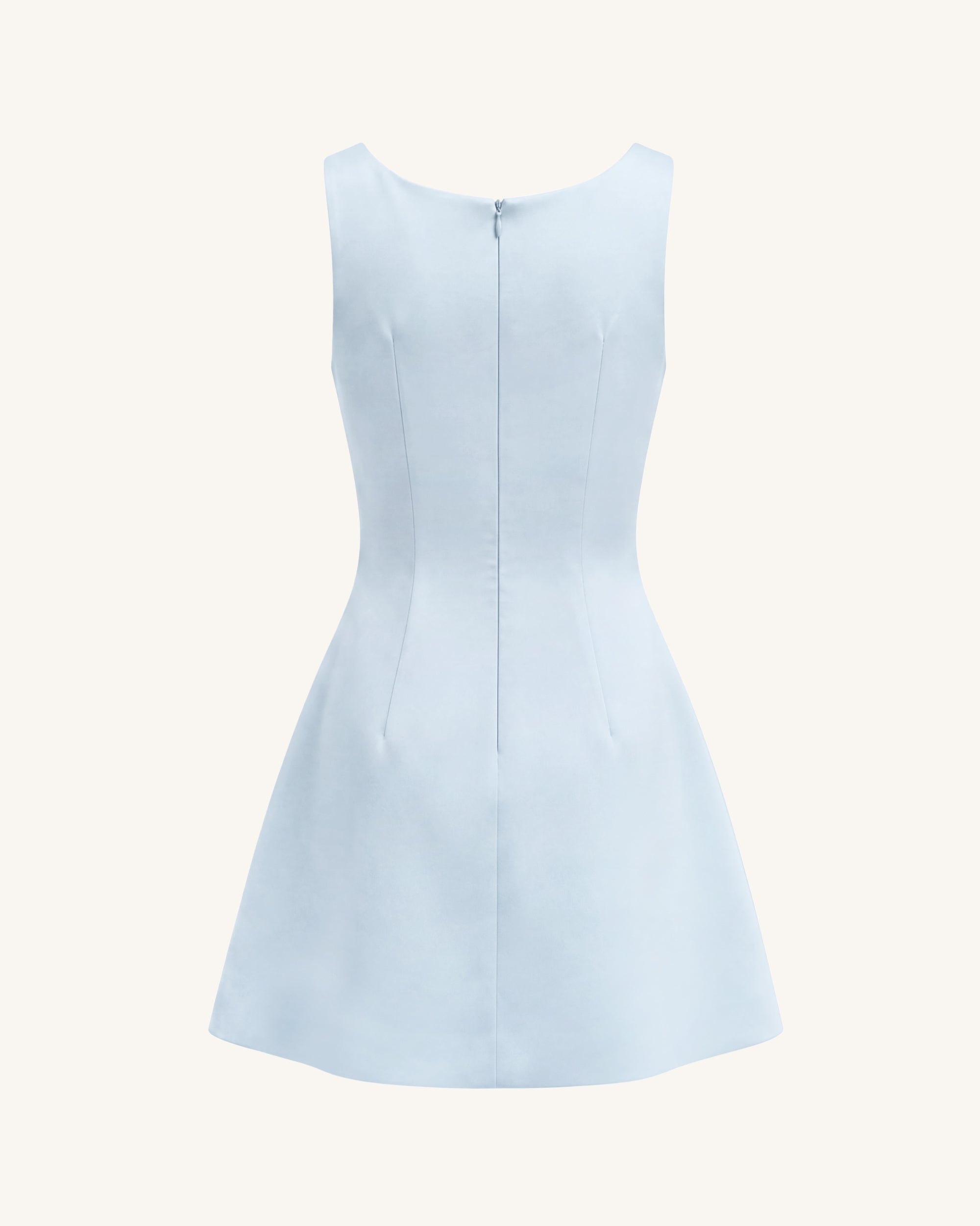 Lily Floral Print Sleeveless A-Line Mini Dress - Light Blue