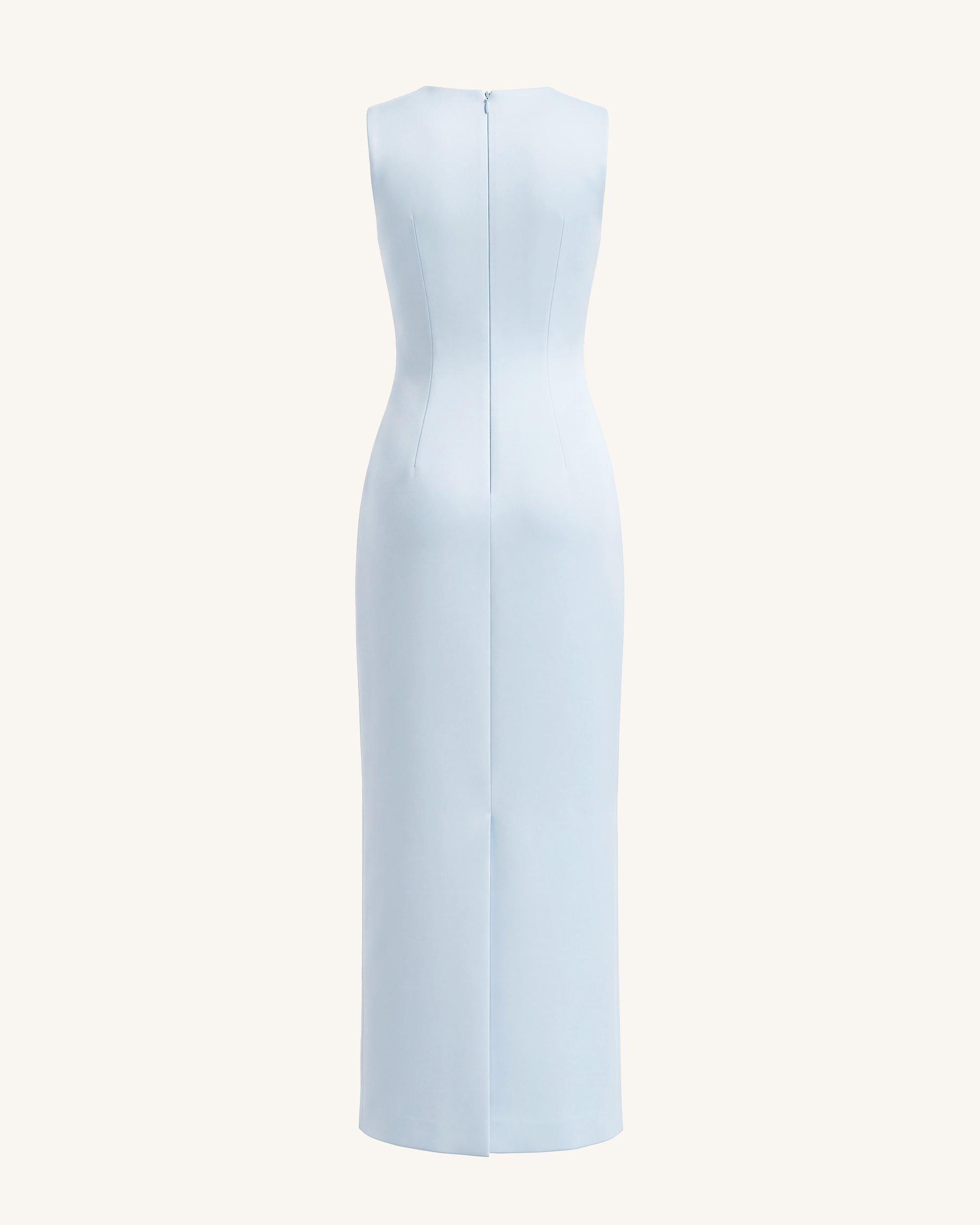 Lily Floral Print Sleeveless Column Maxi Dress - Light Blue