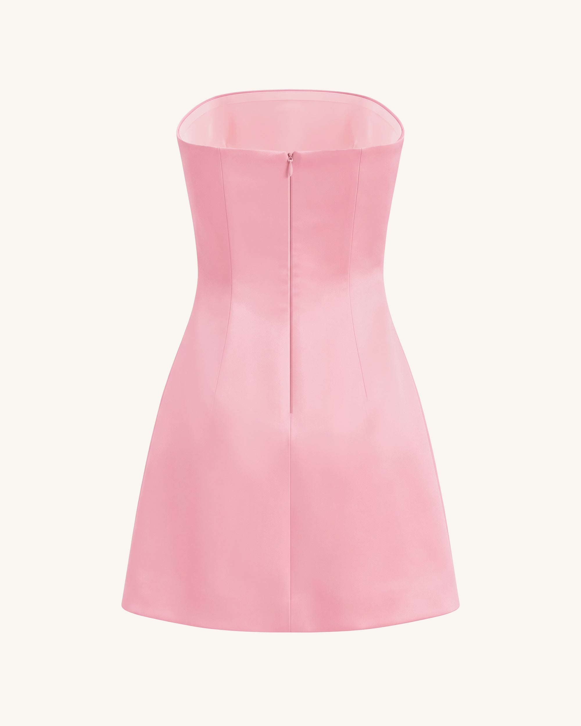 Hibiscus Embroidered Bandeau Mini Dress - Pink