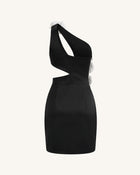 Orchid Embellished Cutout Mini Dress - Black