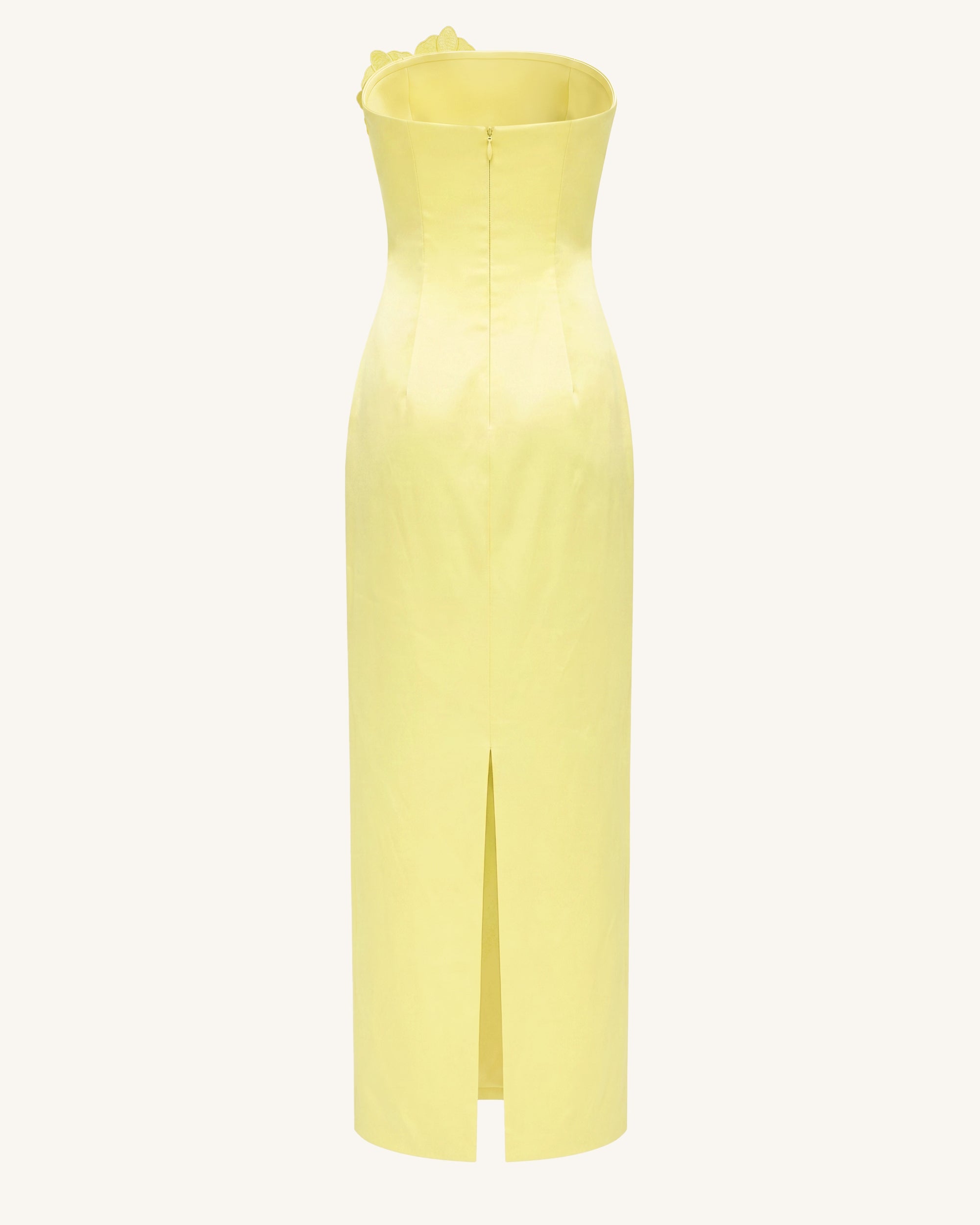 Orchid Embellished Strapless Maxi Dress - Yellow