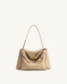 Rhea Double Buckle Shoulder Bag - Camel