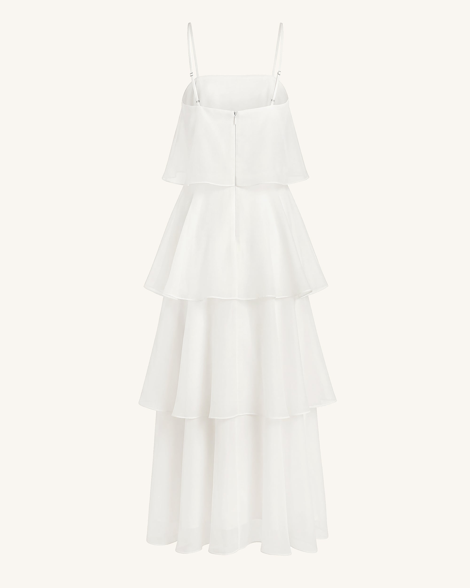 Orchid Embroidered Layered Maxi Dress - White
