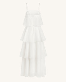 Orchid Embroidered Layered Maxi Dress - White