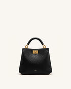 Lucia Elephant-Effect Top Handle Bag - Black