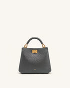 Lucia Elephant-Effect Top Handle Bag - Slate Gray