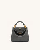 Lucia Elephant-Effect Top Handle Bag - Slate Gray