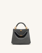 Lucia Elephant-Effect Top Handle Bag - Slate Gray
