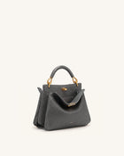Lucia Elephant-Effect Top Handle Bag - Slate Gray