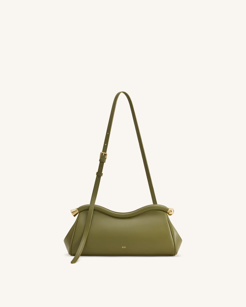 Naomi Curved Shoulder Bag - Olive Green